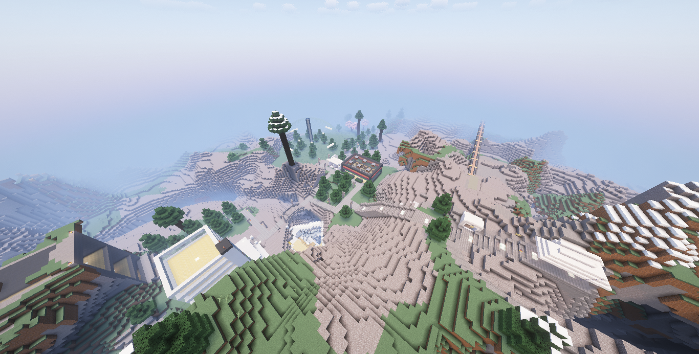 An aerial view screenshot of the server.